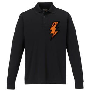 Basketball Lightning Basketball Mom Dad Game Day Performance Long Sleeve Polo