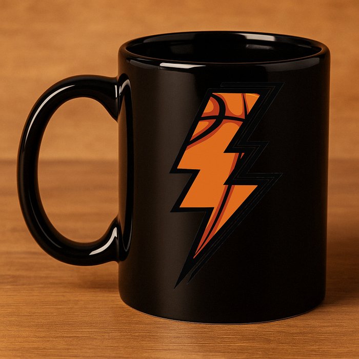 Basketball Lightning Basketball Mom Dad Game Day 11oz C Handle Ceramic Mug