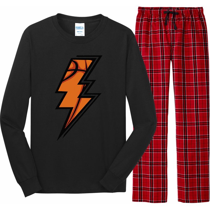 Basketball Lightning Basketball Mom Dad Game Day Long Sleeve Pajama Set