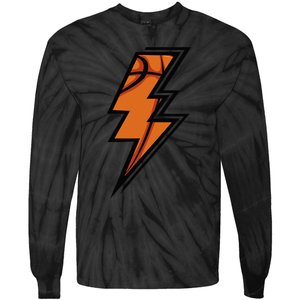 Basketball Lightning Basketball Mom Dad Game Day Tie-Dye Long Sleeve Shirt