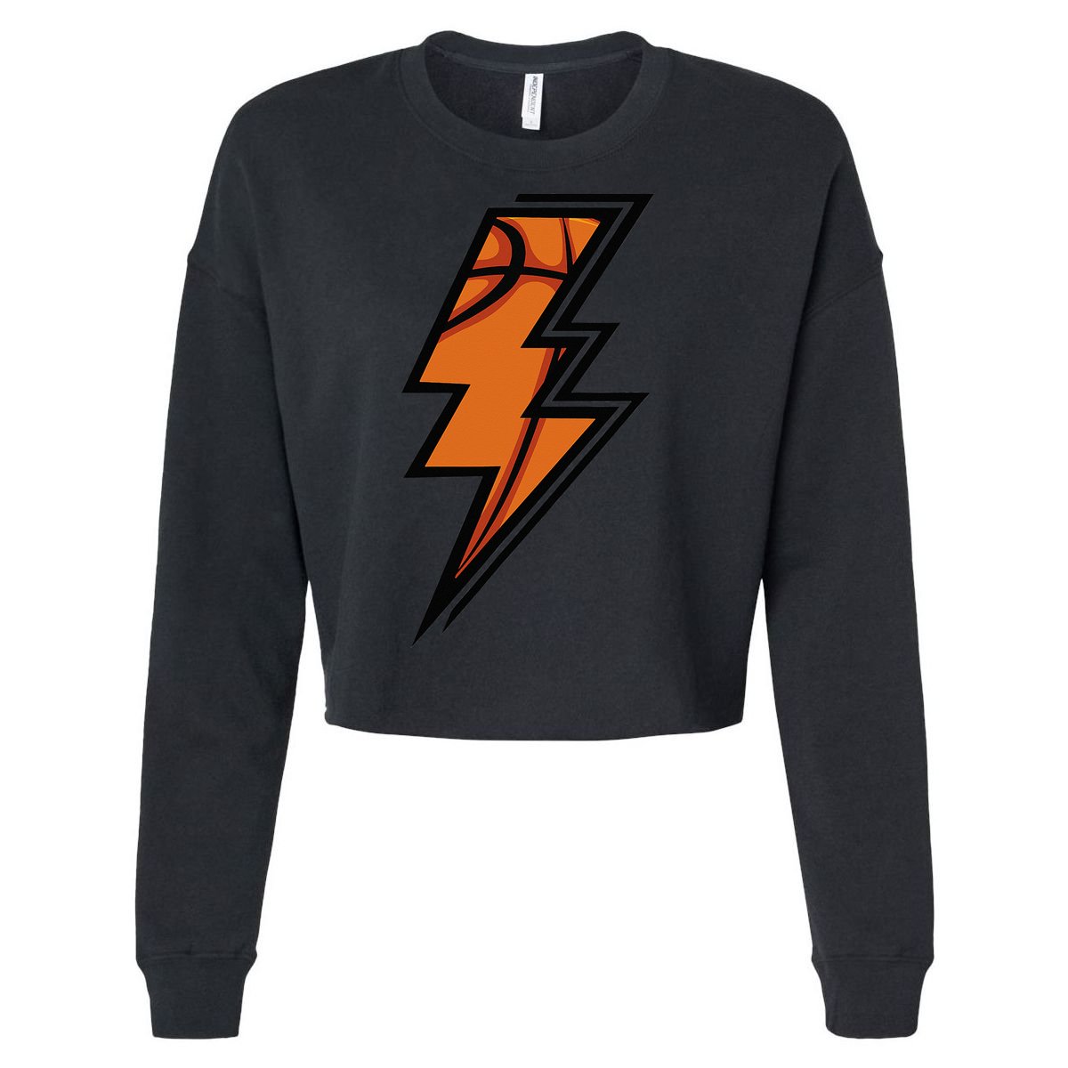 Basketball Lightning Basketball Mom Dad Game Day Cropped Pullover Crew