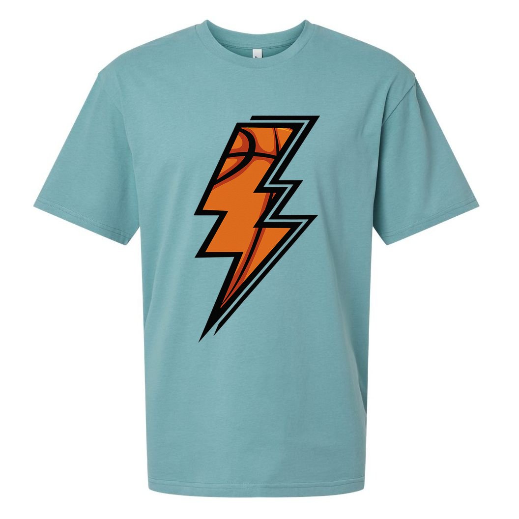 Basketball Lightning Basketball Mom Dad Game Day Sueded Cloud Jersey T-Shirt