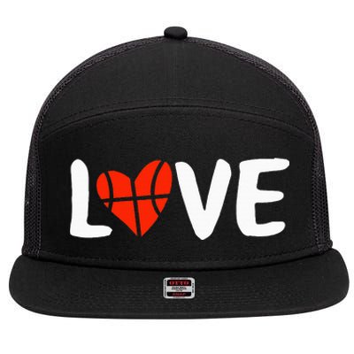 Basketball Love 7 Panel Mesh Trucker Snapback Hat