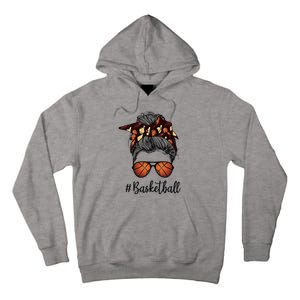 Bleached Life Basketball Mom Leopard Messy bun Glasses Tall Hoodie