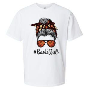 Bleached Life Basketball Mom Leopard Messy bun Glasses Sueded Cloud Jersey T-Shirt