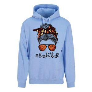 Bleached Life Basketball Mom Leopard Messy bun Glasses Unisex Surf Hoodie