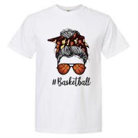 Bleached Life Basketball Mom Leopard Messy bun Glasses Garment-Dyed Heavyweight T-Shirt