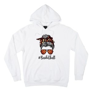 Bleached Life Basketball Mom Leopard Messy bun Glasses Hoodie