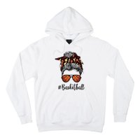 Bleached Life Basketball Mom Leopard Messy bun Glasses Hoodie