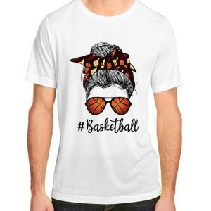 Bleached Life Basketball Mom Leopard Messy bun Glasses Adult ChromaSoft Performance T-Shirt