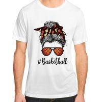 Bleached Life Basketball Mom Leopard Messy bun Glasses Adult ChromaSoft Performance T-Shirt