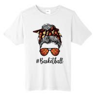 Bleached Life Basketball Mom Leopard Messy bun Glasses Tall Fusion ChromaSoft Performance T-Shirt