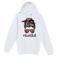 Bleached Life Basketball Mom Leopard Messy bun Glasses Premium Pullover Hoodie