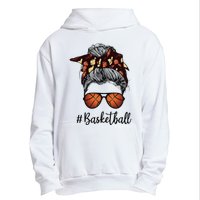 Bleached Life Basketball Mom Leopard Messy bun Glasses Urban Pullover Hoodie