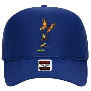 Butterfly Lifecycle High Crown Mesh Back Trucker Hat