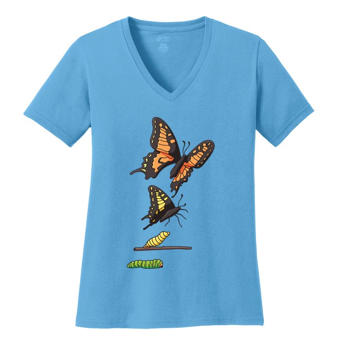 Butterfly Lifecycle Women's V-Neck T-Shirt