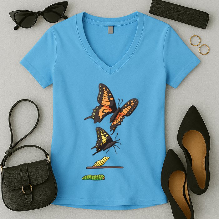 Butterfly Lifecycle Women's V-Neck T-Shirt