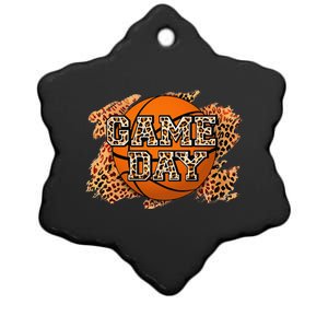 Bleached Leopard Basketball Game Day Vibes Basketball Mom Ceramic Star Ornament