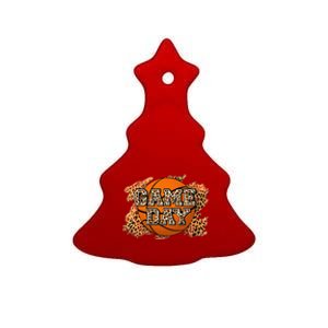 Bleached Leopard Basketball Game Day Vibes Basketball Mom Ceramic Tree Ornament