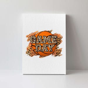 Bleached Leopard Basketball Game Day Vibes Basketball Mom Canvas