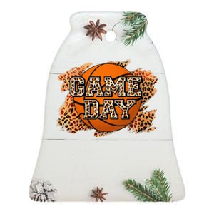 Bleached Leopard Basketball Game Day Vibes Basketball Mom Ceramic Bell Ornament