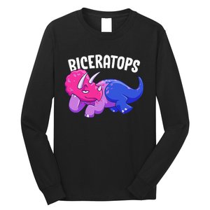 Biceratops LGBT Bisexual Flag Bi Dinosaur Triceratops Long Sleeve Shirt