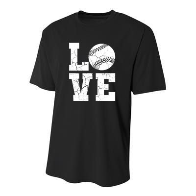 Baseball Love Youth Performance Sprint T-Shirt