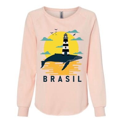 Brasil Lighthouse Bahia Barra Brazil Sunset Souvenir Tourist Womens California Wash Sweatshirt