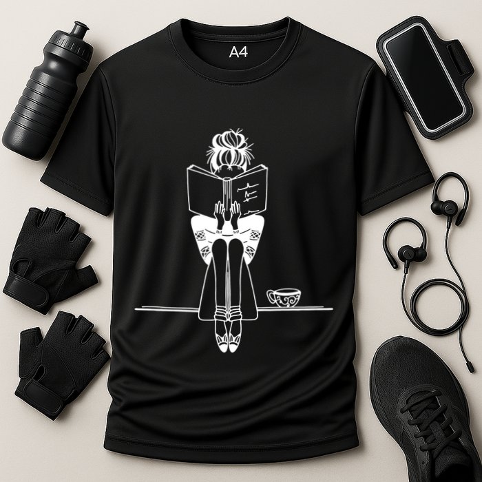 Book Lover Blogger Book Nerd Coffee Reading Reader Cooling Performance Crew T-Shirt