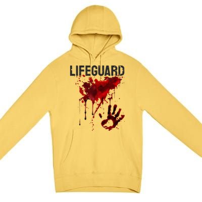 Bloody Lifeguard Blood Splatter Blood Stained Fun Premium Pullover Hoodie