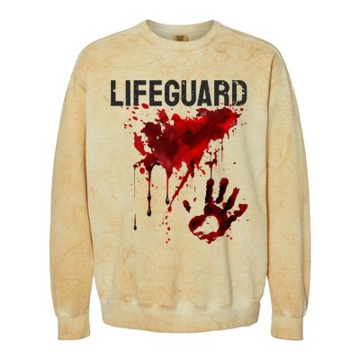 Bloody Lifeguard Blood Splatter Blood Stained Fun Colorblast Crewneck Sweatshirt