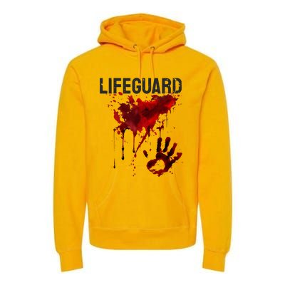 Bloody Lifeguard Blood Splatter Blood Stained Fun Premium Hoodie