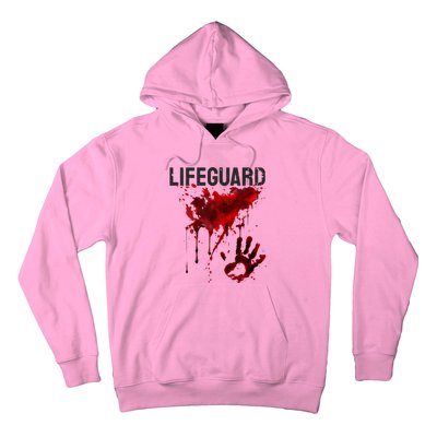 Bloody Lifeguard Blood Splatter Blood Stained Fun Hoodie