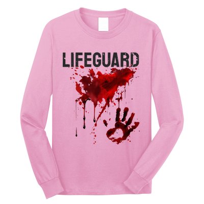 Bloody Lifeguard Blood Splatter Blood Stained Fun Long Sleeve Shirt