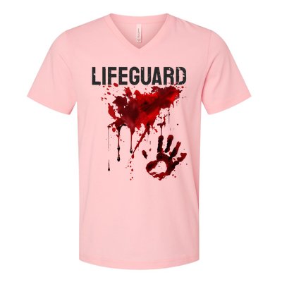 Bloody Lifeguard Blood Splatter Blood Stained Fun V-Neck T-Shirt