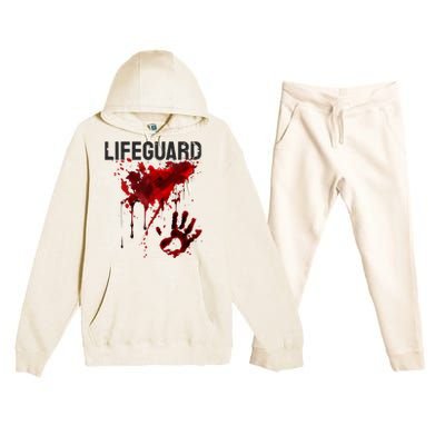 Bloody Lifeguard Blood Splatter Blood Stained Fun Premium Hooded Sweatsuit Set