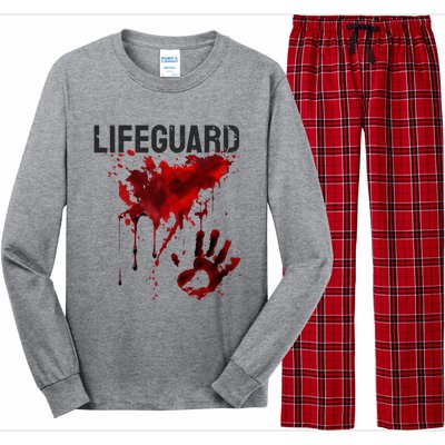 Bloody Lifeguard Blood Splatter Blood Stained Fun Long Sleeve Pajama Set