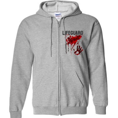 Bloody Lifeguard Blood Splatter Blood Stained Fun Full Zip Hoodie