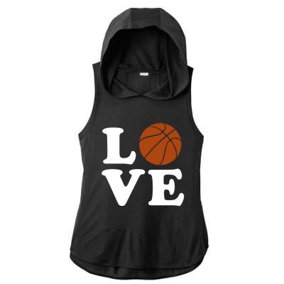 Basketball Love Ladies PosiCharge Tri-Blend Wicking Draft Hoodie Tank