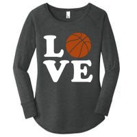 Basketball Love Women's Perfect Tri Tunic Long Sleeve Shirt