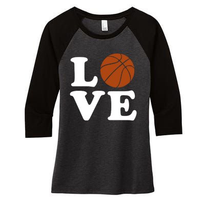 Basketball Love Women's Tri-Blend 3/4-Sleeve Raglan Shirt