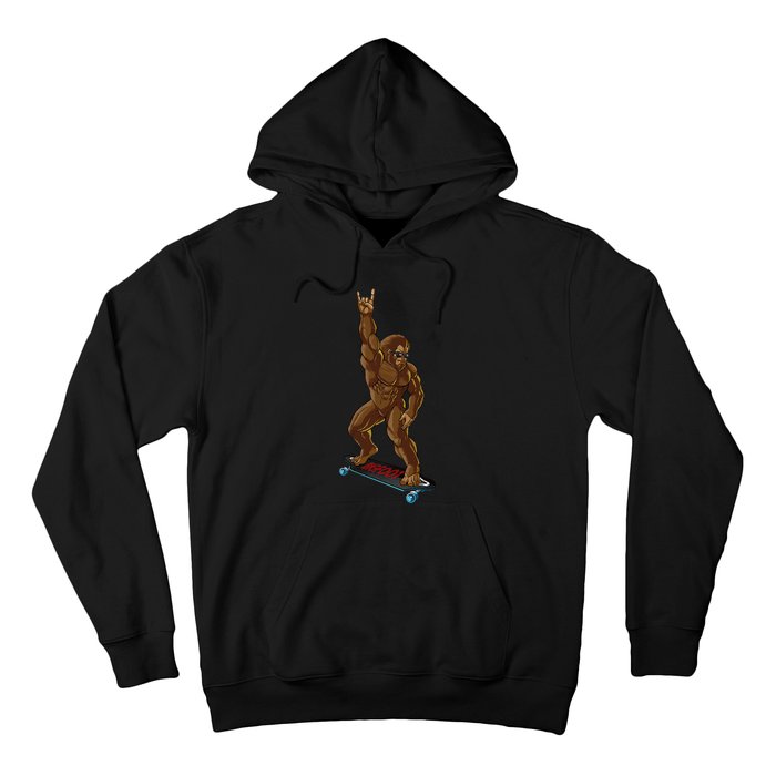 Bigfoot Long Boarding Rock On Sasquatch Big Foot Skate Hoodie