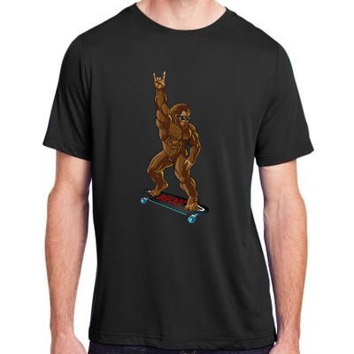 Bigfoot Long Boarding Rock On Sasquatch Big Foot Skate Adult ChromaSoft Performance T-Shirt