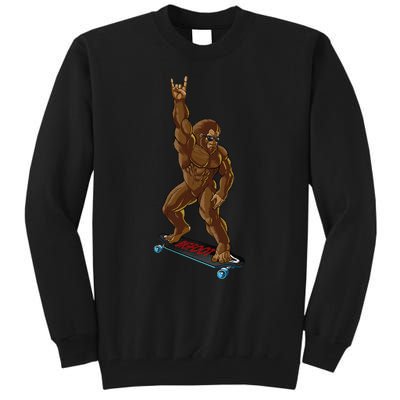 Bigfoot Long Boarding Rock On Sasquatch Big Foot Skate Tall Sweatshirt