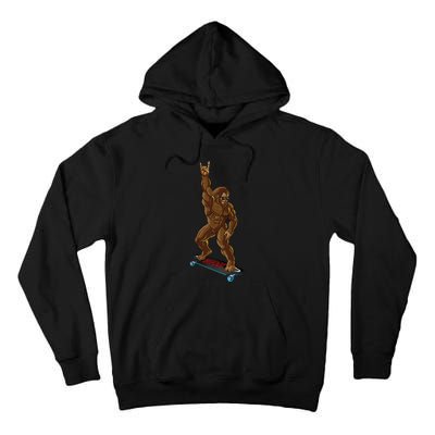 Bigfoot Long Boarding Rock On Sasquatch Big Foot Skate Tall Hoodie