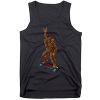 Bigfoot Long Boarding Rock On Sasquatch Big Foot Skate Tank Top