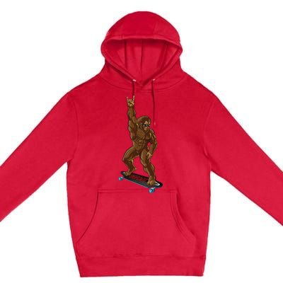 Bigfoot Long Boarding Rock On Sasquatch Big Foot Skate Premium Pullover Hoodie