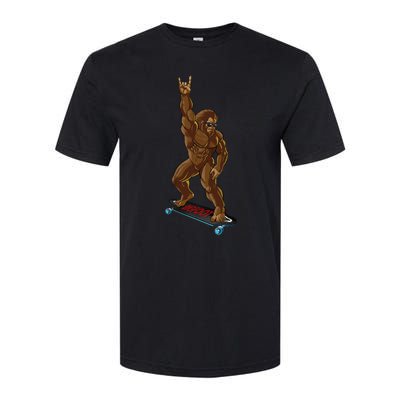 Bigfoot Long Boarding Rock On Sasquatch Big Foot Skate Softstyle CVC T-Shirt