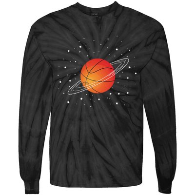 Basketball Lovers Basketball Player Funny Basketball Space Tie-Dye Long Sleeve Shirt