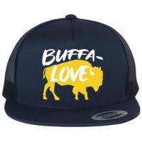 Buffa Love Buffalo Choose Love Design Flat Bill Trucker Hat